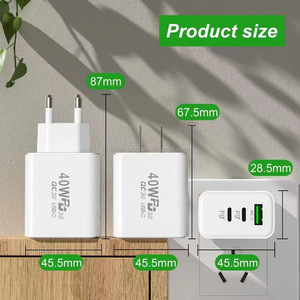 Bán lẻ Ba màu vàng <span class=keywords><strong>Adapter</strong></span> Màu 40W Multiport <span class=keywords><strong>USB</strong></span> khối Loại C máy tính xách tay tường sạc cho điện thoại di động với màu sắc khác nhau - Product Image 6