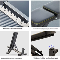 Chaise de fitness professionnelle multifonctionnelle pour usage commercial et domestique, équipement de gym, banc d'haltères, banc de redressements assis, banc de presse à dos en métal