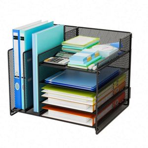 4-Tier Mesh Letter <b>Tray</b> Paper Organizer 2 Vertical <b>File</b> Sorter Metal Desktop <b>File</b> Organizer with <b>File</b> Holder Desk Organizer - Product Image 1