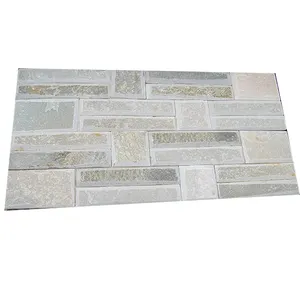 Handmade Beige Slate Mixed Colors Natural Stone Veneer Culture Stone for Wall cladding