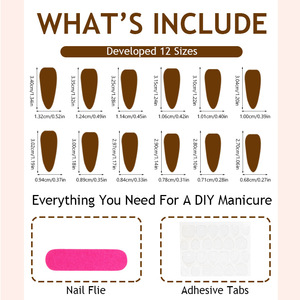 Ongles artificiels en forme d'amande, kit de manucure, strass pour ongles, autocollants pour ongles, kit d'art des ongles, faux ongles faits à la main - Product Image 4