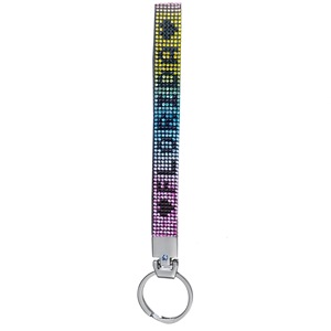 Mode Hot Sell Benutzer definierte Logo Bling Perlen Armbänder Strass Sparkle Glitter Kristall Lanyard Selbstverteidigung Wrist let Schlüssel bund