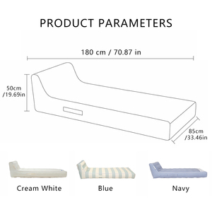 Inflatable Lounger vải có thể tháo rời Bìa nước Bãi Biển Cỏ nổi Ghế hồ bơi sofa hồ bơi Float - Product Image 3