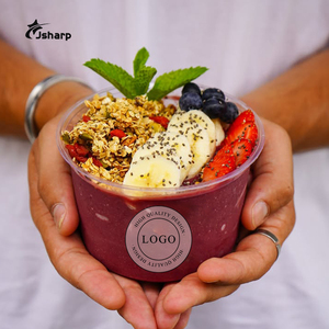 Vente en gros de 8oz 12oz 14oz 16oz 24oz 32oz Bols d'açai en plastique <span class=keywords><strong>PET</strong></span> transparent avec couvercles - Product Image 2