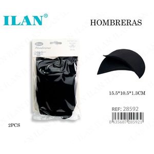Imbottiture per Spalle Ilan 15.5x10.5x1.3 Cm Nere 2 Pezzi per Abbigliamento Femminile - Product Image 1