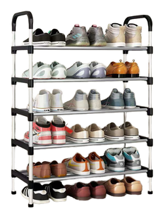 Durable Modern Design Five-Tier Shoe Rack Portable Home Storage Organizer with 5 Units Foldable Metal Construction