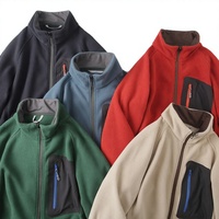 Veste polaire réversible double face décontractée pour homme, col rabattable, élastique, chaude, imperméable, écologique, collection automne/hiver