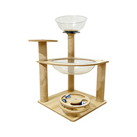 Arbre à chat compact multi-niveaux en panneaux de densité, avec capsule spatiale intégrée, lit pour chat robuste et durable, structure d'escalade résistante aux griffures
