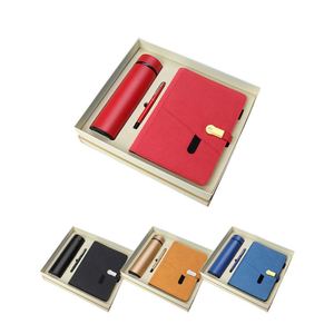 Customized A5 Smart <b>Notebook</b> Printed Logo Black PU Leather Wired Charging <b>Diary</b> <b>Notebook</b> Set with Powerbank - Product Image 1