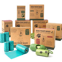 Sac d'élimination des déchets de merde d'animal familier de logo d'impression personnalisée amidon de maïs biodégradable compostable écologique rouleau de sac de merde de chien