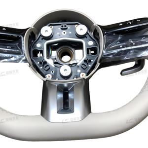 Volant en cuir blanc pour <span class=keywords><strong>Mercedes</strong></span>-Benz Classe G pour G500 E300, design sportif en fibre de carbone, affichage LED, branchement direct - Product Image 3