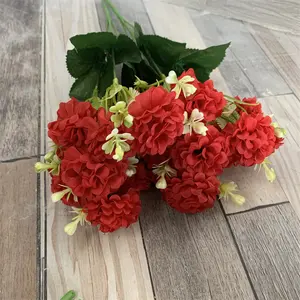 10 Köpfe Hortensie Brautjungfer Blumenstrauß Ball Chrysantheme Hochzeits sträuße Blumenstrauß Künstlicher Blumenstrauß