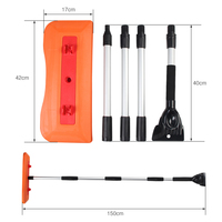 Brosse à neige et grattoir à glace extensibles en EVA, outil doux anti-rayures pour le nettoyage du toit et du pare-brise des SUV