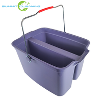Ember plastik ember ganda produk komersial untuk pembersihan mudah dibawa Caddy dengan pegangan untuk pembersihan dapur kamar mandi