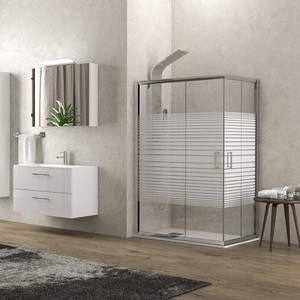 Mampara de Ducha Moderna Kamalu K410 de 80x80 cm, Altura de 180 cm, Vidrio Templado de 6 mm, Diseño Serigrafiado en Aluminio para Baño - Product Image 2