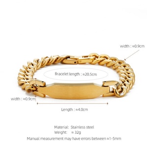 Custom <b>Men</b> Bracelet Luxury Non Tarnish 14k 18k Gold Plated 316l Stainless Steel Bracelet <b>for</b> <b>Men</b> - Product Image 6