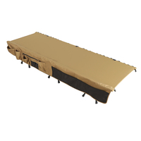Nouvelle arrivée Lit de camping simple en aluminium pour l'extérieur Lit pliable léger avec porte-gobelet