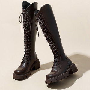 2026 New Arrival <b>Spring</b>/Fall Fleece-Lined Martin <b>Boots</b> Thick Soles Height-Enhancing Mid-Calf Full-Length <b>Boots</b> - Product Image 6