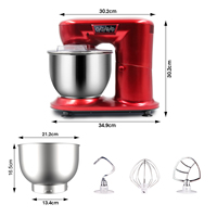 Mixeurs électriques professionnels 1000W Bol en acier inoxydable de 4L Machine de cuisine Batteur sur socle pour la pâtisserie Pétrissage Fouettage