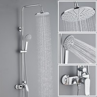 Ensemble de robinet de salle de bain à grande douche à haute pression en laiton poli à poignée unique motif doux multifonctionnel pour le ménage