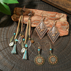Pendientes de borla bohemios de hilo de algodón encerado con baño de bronce antiguo para mujer, joyería de fiesta 2024 - Product Image 3