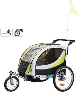 <span class=keywords><strong>Remolque</strong></span> de <span class=keywords><strong>Bicicleta</strong></span> para <span class=keywords><strong>Niños</strong></span> y Carrito de Jogging Plegable para Exteriores, Transporte de Mercancías y Paseos en el Parque - Product Image 1