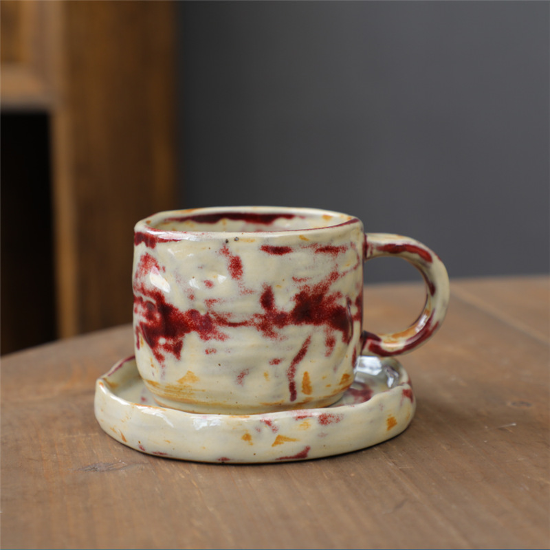 Hand squeeze coffee cup set - kiln change purple 270ml