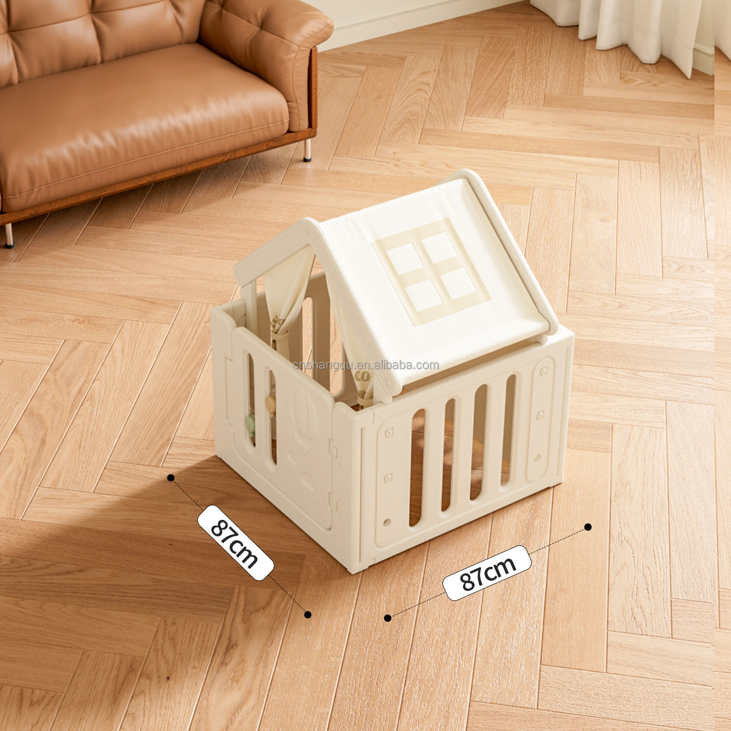 Parc pour bébé blanc, maisonnette 3