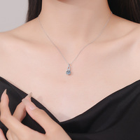 Colliers tendance pour femmes, best-sellers, minimalistes, en argent 925, avec moissanite colorée de 1 carat, taille ronde, qualité VVS, certifiée GRA