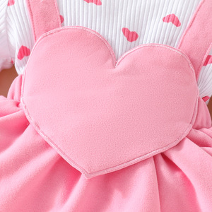 Vestido de Bebé Niña con Flores Bordadas, Manga Larga, Diseño Triangular, 2 Piezas - Product Image 4
