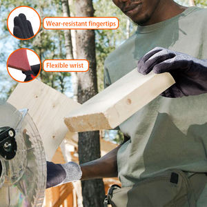 Gants de travail antidérapants secs et humides avec logo personnalisé rouge et noir, paume en caoutchouc, gants de sécurité pour homme et femme, mécanicien, construction - Product Image 4