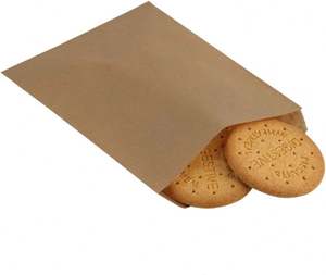 Sacs en papier kraft brun à fond en V, résistants à la graisse, taille standard, logo et taille personnalisés, pour l'emballage de snacks, vente en gros - Product Image 1