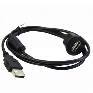 6ft Round Single Port USB Male to Female Car AUX Mount Flush Panel Extension Cable for Car Truck Boat Motorcycle