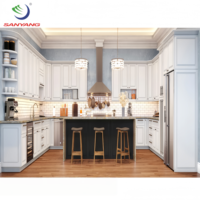 Armoires de cuisine en bois naturel modernes de luxe haut de gamme sur mesure ensembles complets armoires de cuisine style shaker RTA ensemble blanc