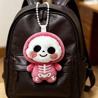 Gantungan Kunci Boneka Tengkorak Lucu Kawaii, Boneka Tengkorak Mini Halloween, Liontin Boneka Tengkorak Seram, Gantungan Tas Bulu Lembut, Hadiah