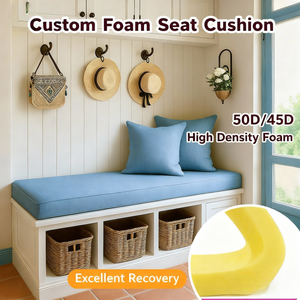 Coussins de banc d'extérieur matelassés imperméables en cuir personnalisés avec insert en mousse à mémoire de forme, amovibles et lavables, forme oblongue solide - Product Image 6