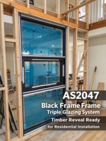 Fenêtre à auvent en alliage d'aluminium certifiée AS2047, isolante thermiquement, conforme Energy Star, avec moustiquaire en acier inoxydable, design contemporain