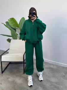 Ensemble jogging pour femme avec sweat à capuche zippé, 2 pièces, tenue de sport décontractée, automne - Product Image 2