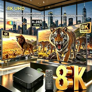 Europäische Custom <span class=keywords><strong>IPTV</strong></span> Box 8K TV Set-Top-Box Ultra HD Ausgang Wifi6 UK Irland Frankreich Deutschland Niederlande USA Sehr Beliebt 2,4GHz 5,0GHz - Product Image 1