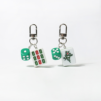 Porte-clés en résine RW Mahjong pour femmes, adorables porte-clés amusants pour fête d'anniversaire, porte-clés personnalisés pour femmes, anneaux de clés Mahjong