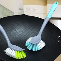 DS4044 Brosse à vaisselle de cuisine pour le nettoyage des casseroles Brosse à vaisselle à poils rigides avec grattoir Brosse à vaisselle