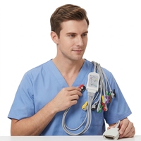 Consommables médicaux Caremed compatibles avec le câble EKG à connexion directe Mortara Portrait, 10 fils, clip IEC, 3,4 m