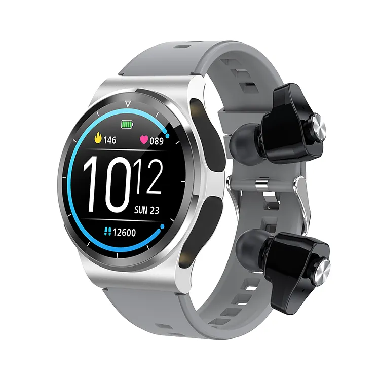 GT69 Smart Horloge Met Oordopjes Tws Oortelefoon 2 In 1 Antwoord Oproep En Telefoonnummers Business Smartwatch Voor Mannen