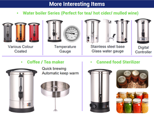 Коммерческая электрическая двухслойная водяная урна 1500 Вт из нержавеющей стали для кофе и чая в гостиницах и ресторанах - Product Image 2