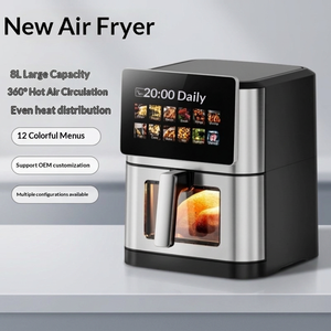 Nueva Freidora de Aire Eléctrica con Pantalla a Color Grande, Capacidad de <span class=keywords><strong>6</strong></span> <span class=keywords><strong>Litros</strong></span>, Personalización de Marca, 8L - Product Image 3