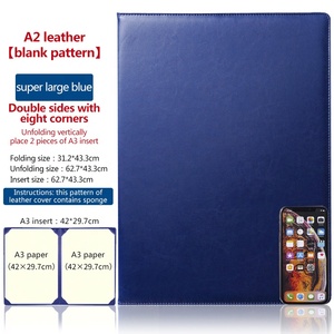 Dossier de graduation en cuir PU taille A3, couverture de diplôme Porta personnalisée, certificat de couverture rigide en cuir double face A4 - Product Image 4