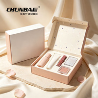 CHUNBAI Ensemble d'emballages cosmétiques de luxe personnalisés en PETG mat pour sérum, toner et hydratant, avec boîte