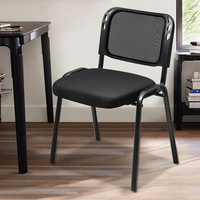 Chaises de conférence de haute qualité empilables, chaises d'attente individuelles de qualité, chaises de réception de bureau noires
