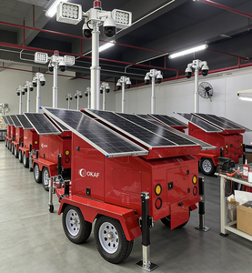 Tháp đèn năng lượng mặt trời gắn trên xe kéo, camera giám sát <span class=keywords><strong>CCTV</strong></span> 7m cho an ninh công trường xây dựng - Product Image 5