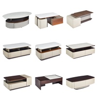 Meubles de salon modernes, table basse ronde en pierre frittée de luxe, design personnalisé, polie